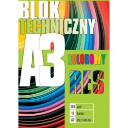 Blok techniczny A3 kolorowy 10 kartek RESGRAPH