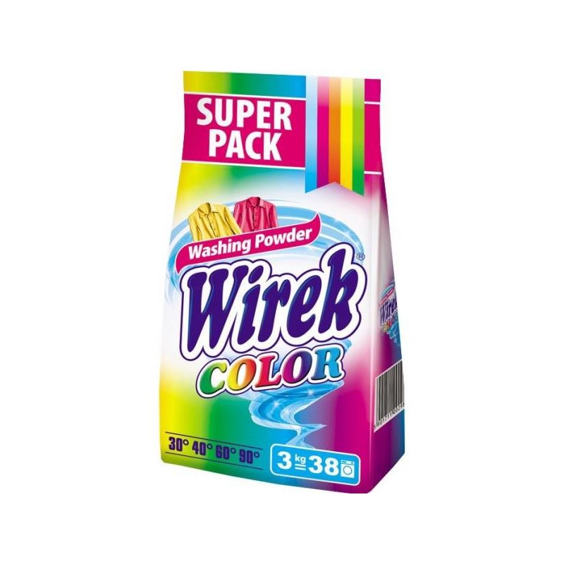 Wirek proszek do prania tkanin 3kg ColorWIREK proszek do prania tkanin kolorowych 3kg COLOR
