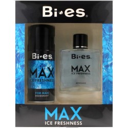 Prezent na Dzień Dziadka 2024 BI-ES MAX FRESHNES Zestaw kosmetyków woda po goleniu 100ml + dezodorant 150ml