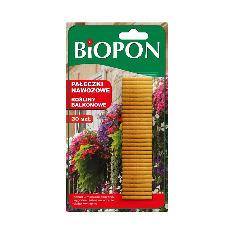 BIOPON pałeczki nawozowe do roślin balkonowych - 30 sztuk